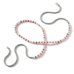 Women John Hardy Beads^Colorblock Necklace, Silver, Gemstones, Pearl