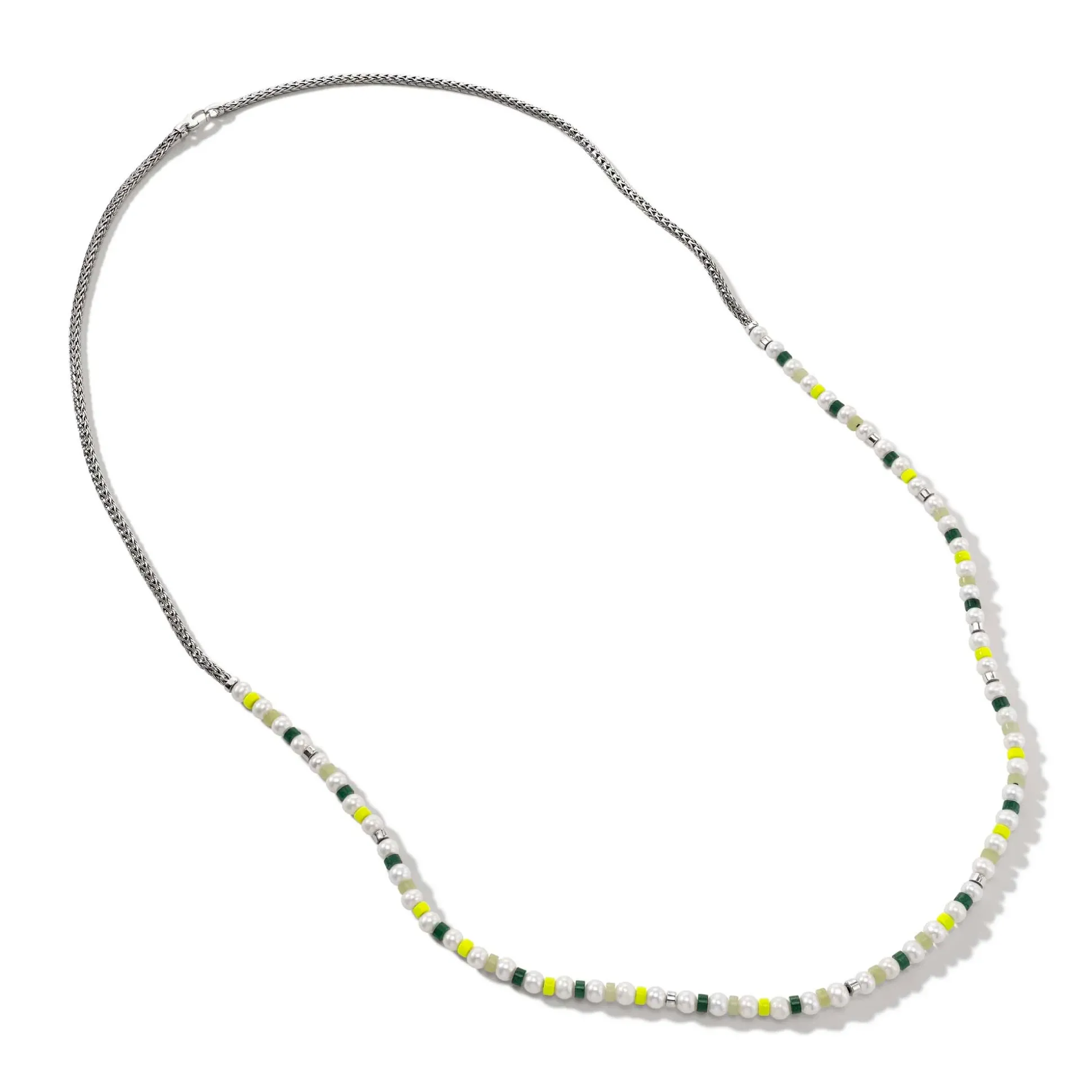 Women John Hardy Beads^Colorblock Necklace, Silver, Gemstones, Pearl