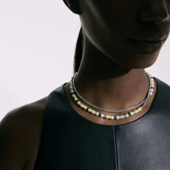 Women John Hardy Beads^Colorblock Necklace, Silver, Gemstones, Pearl