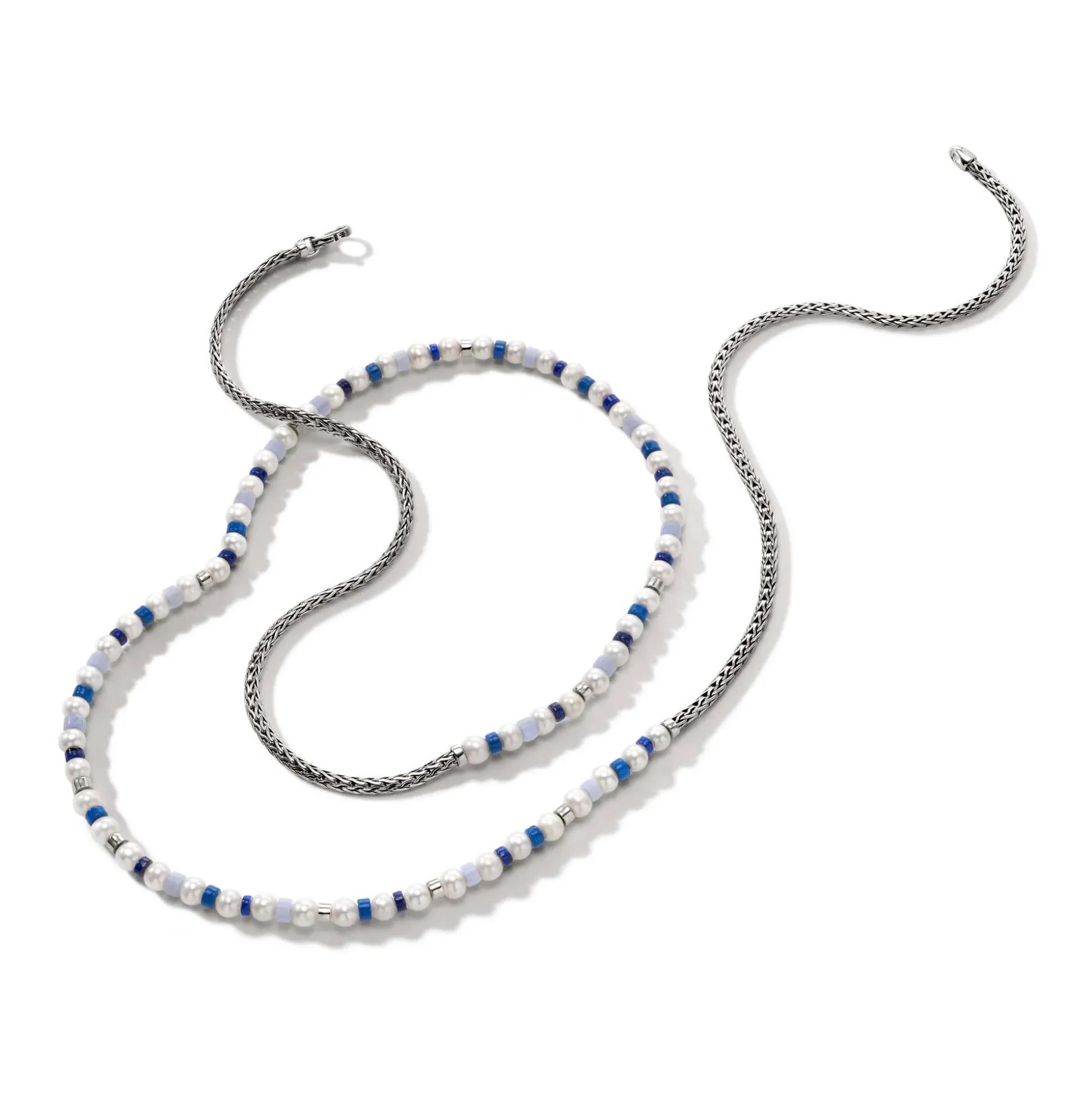 Women John Hardy Beads^Colorblock Necklace, Silver, Gemstones, Pearl