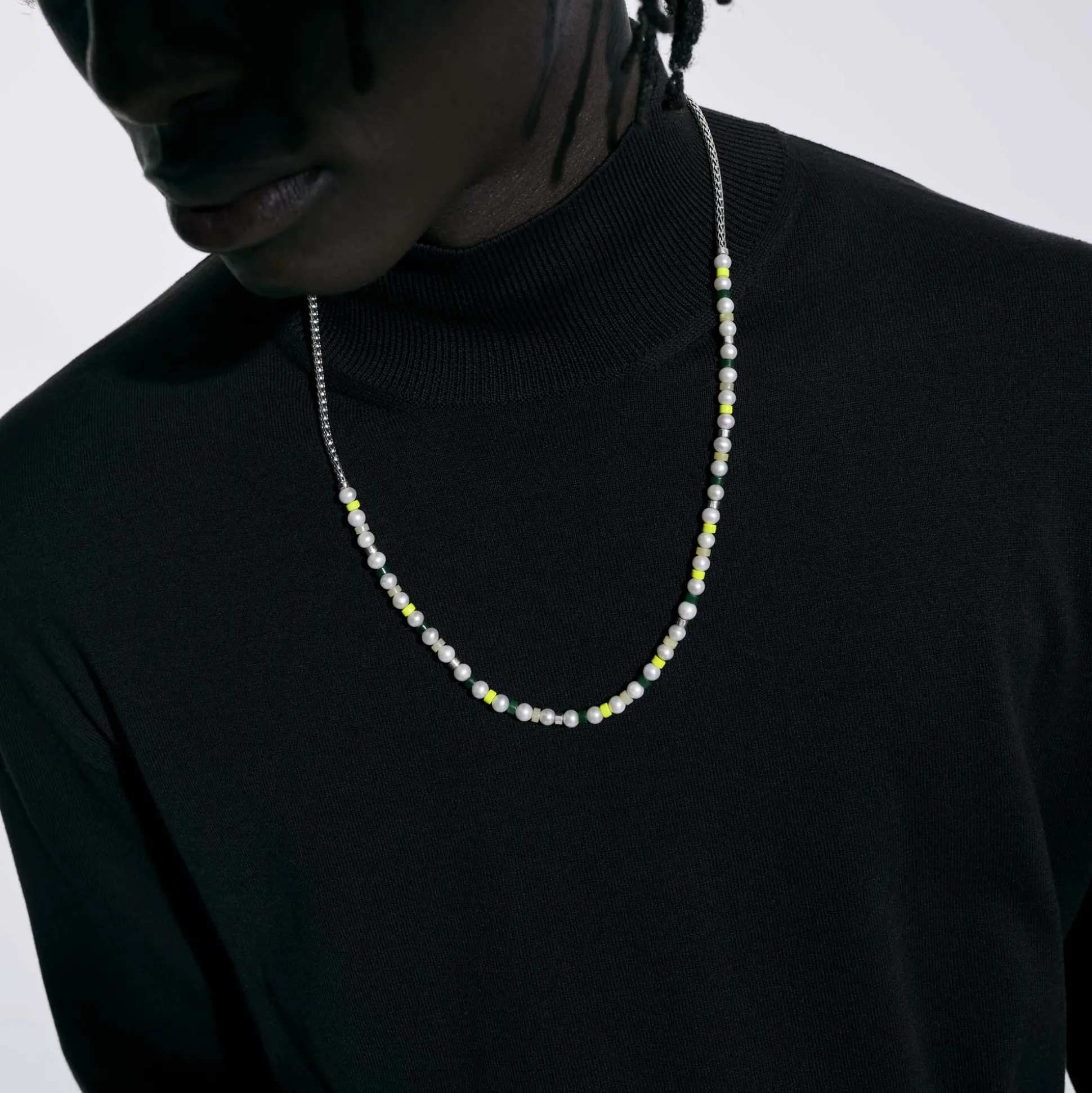 Women John Hardy Beads^Colorblock Necklace, Silver, Gemstones, Pearl