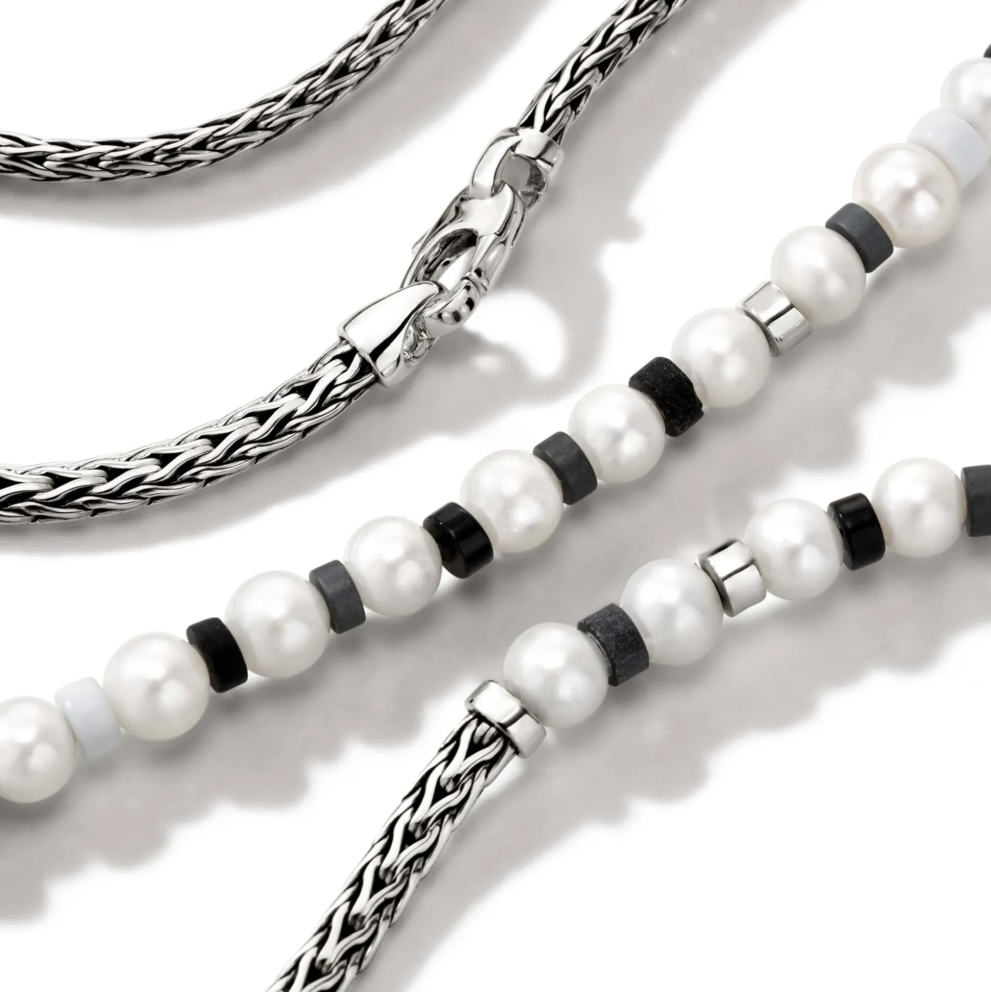 Women John Hardy Beads^Colorblock Necklace, Silver, Gemstones, Pearl