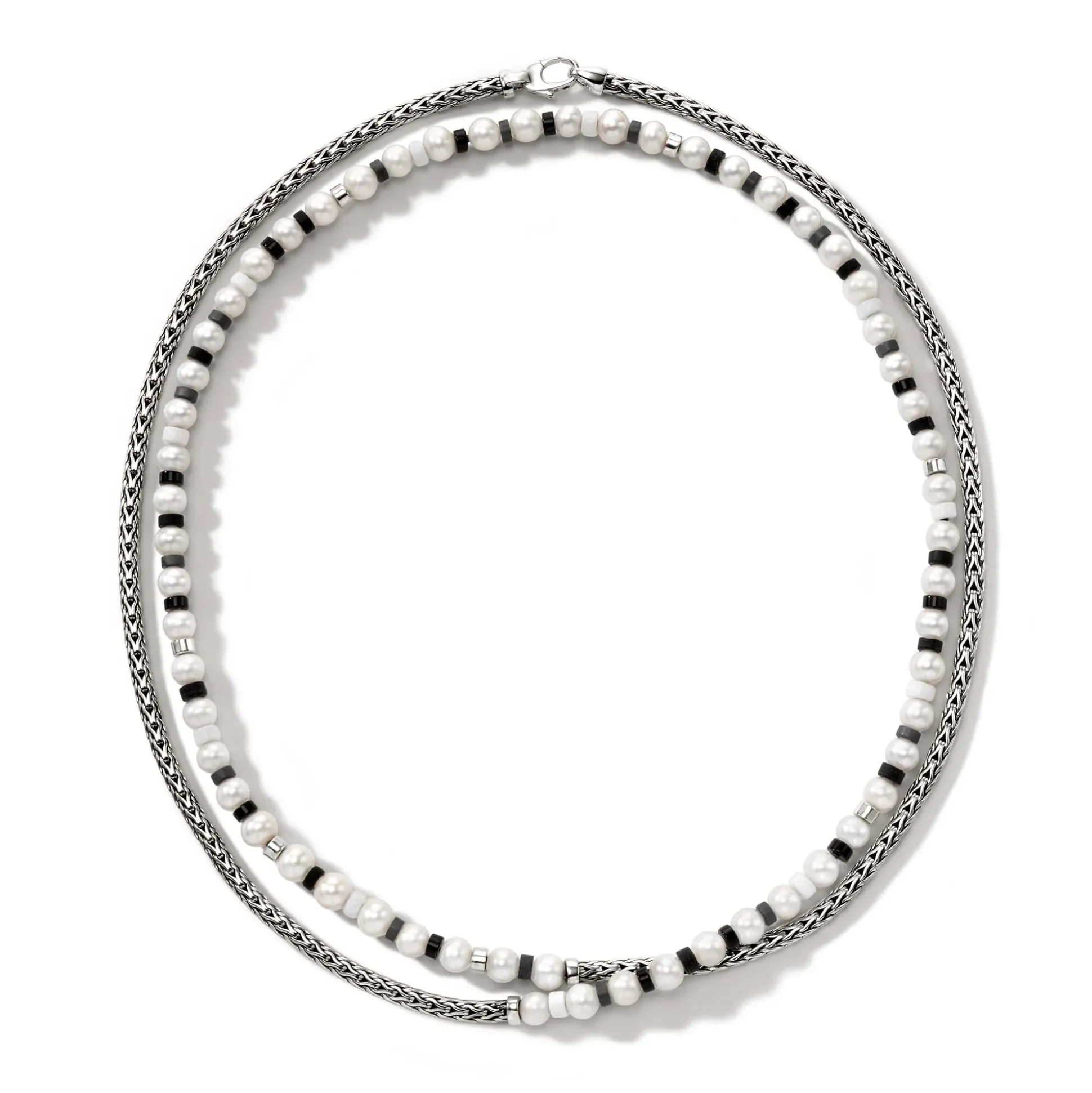 Women John Hardy Beads^Colorblock Necklace, Silver, Gemstones, Pearl