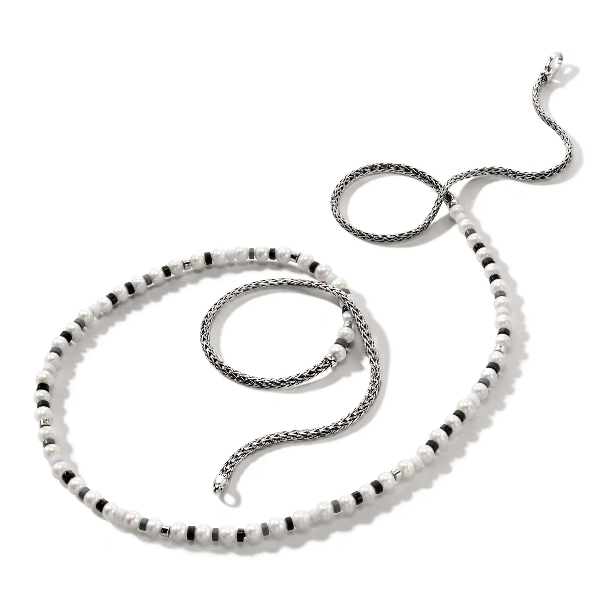 Women John Hardy Beads^Colorblock Necklace, Silver, Gemstones, Pearl