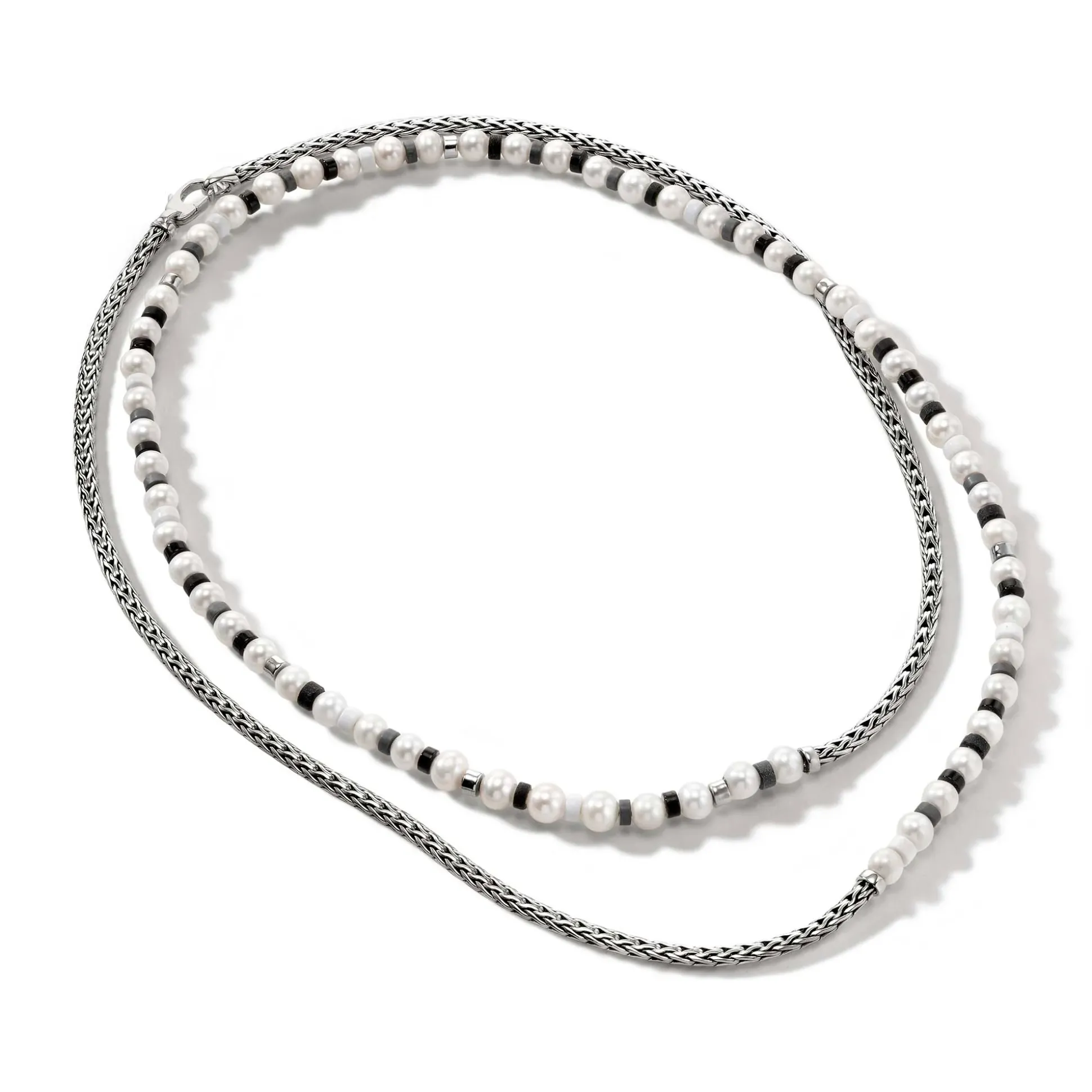 Women John Hardy Beads^Colorblock Necklace, Silver, Gemstones, Pearl