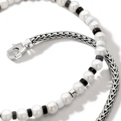 Women John Hardy Beads^Colorblock Necklace, Silver, Gemstones, Pearl