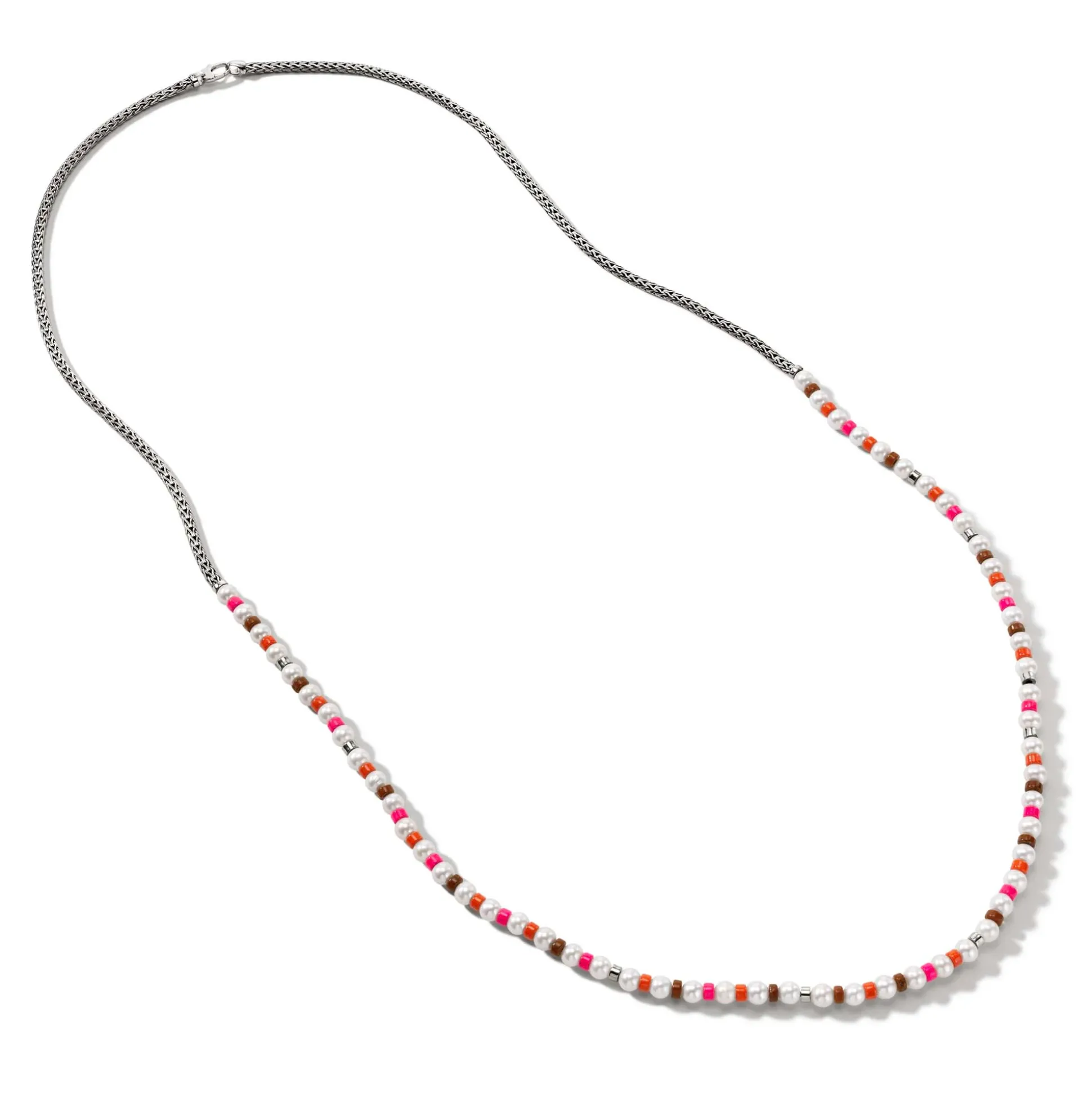Women John Hardy Beads^Colorblock Necklace, Silver, Gemstones, Pearl