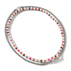 Women John Hardy Beads^Colorblock Necklace, Silver, Gemstones, Pearl