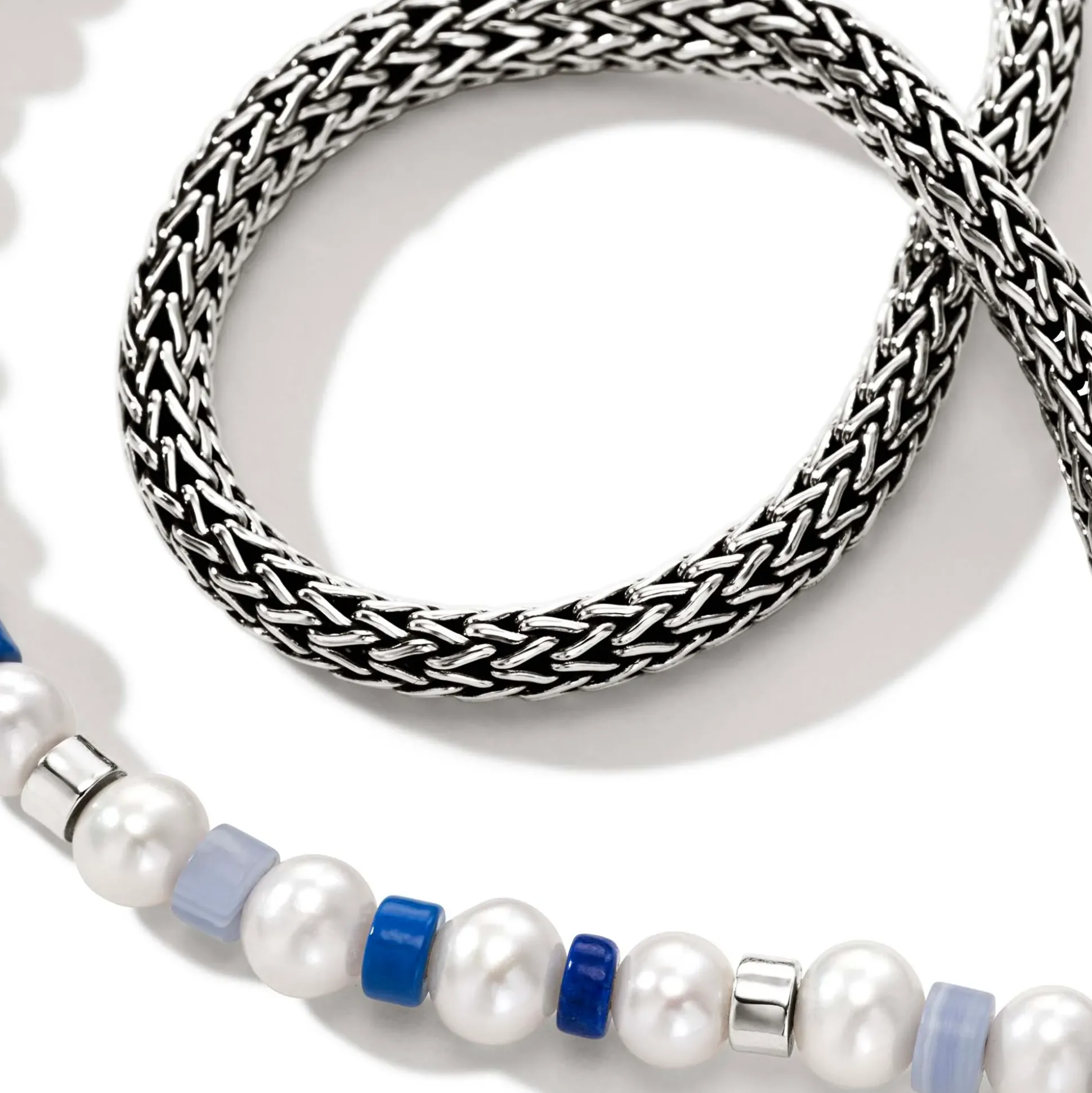 Men John Hardy Beads^Colorblock Wrap, Silver, Gemstones, Pearl