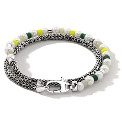 Men John Hardy Beads^Colorblock Wrap, Silver, Gemstones, Pearl