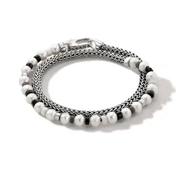 Men John Hardy Beads^Colorblock Wrap, Silver, Gemstones, Pearl