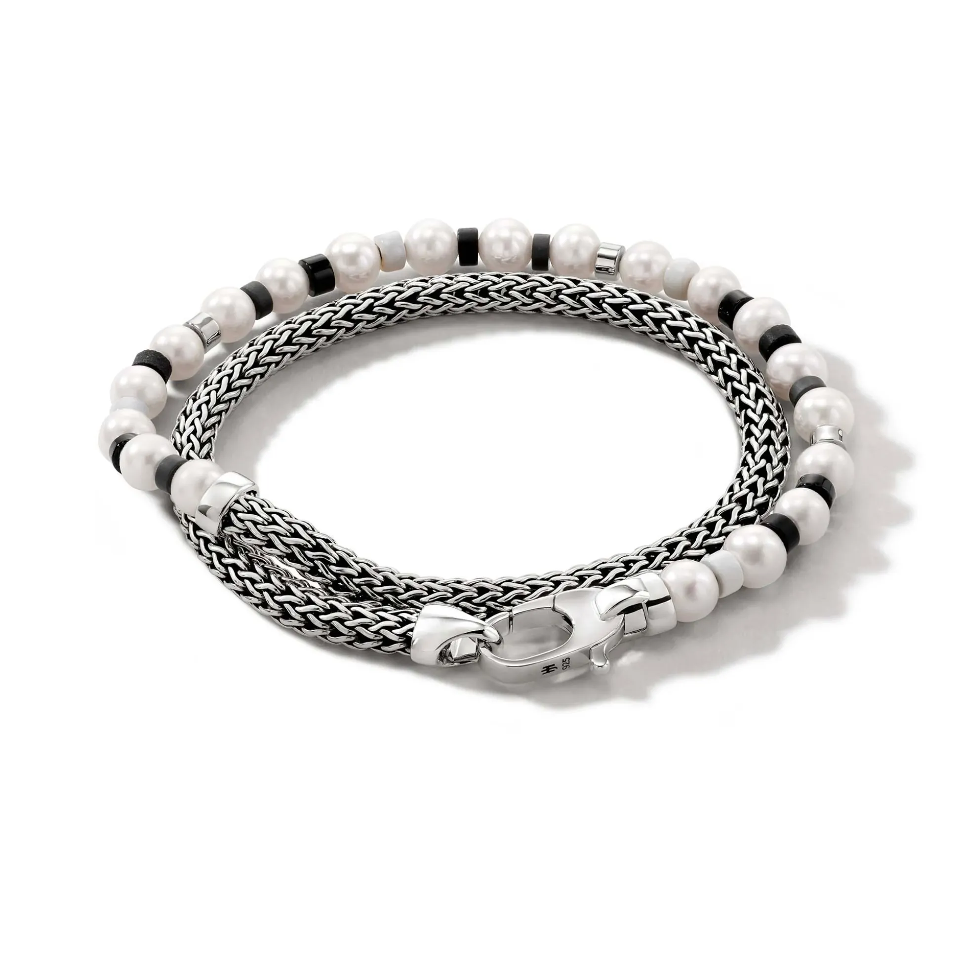 Men John Hardy Beads^Colorblock Wrap, Silver, Gemstones, Pearl