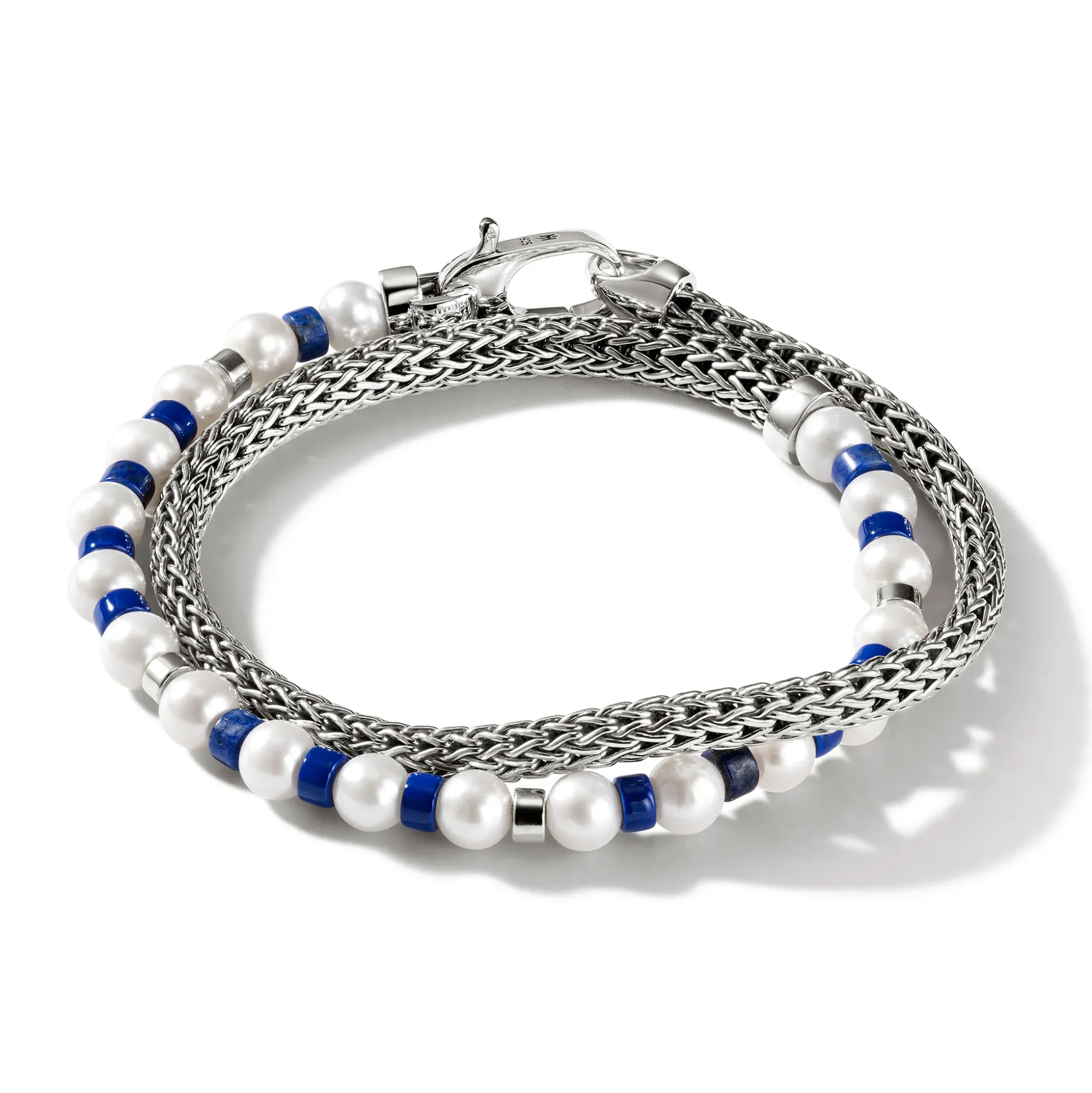 Men John Hardy Beads^Colorblock Wrap, Silver, Gemstones, Pearl