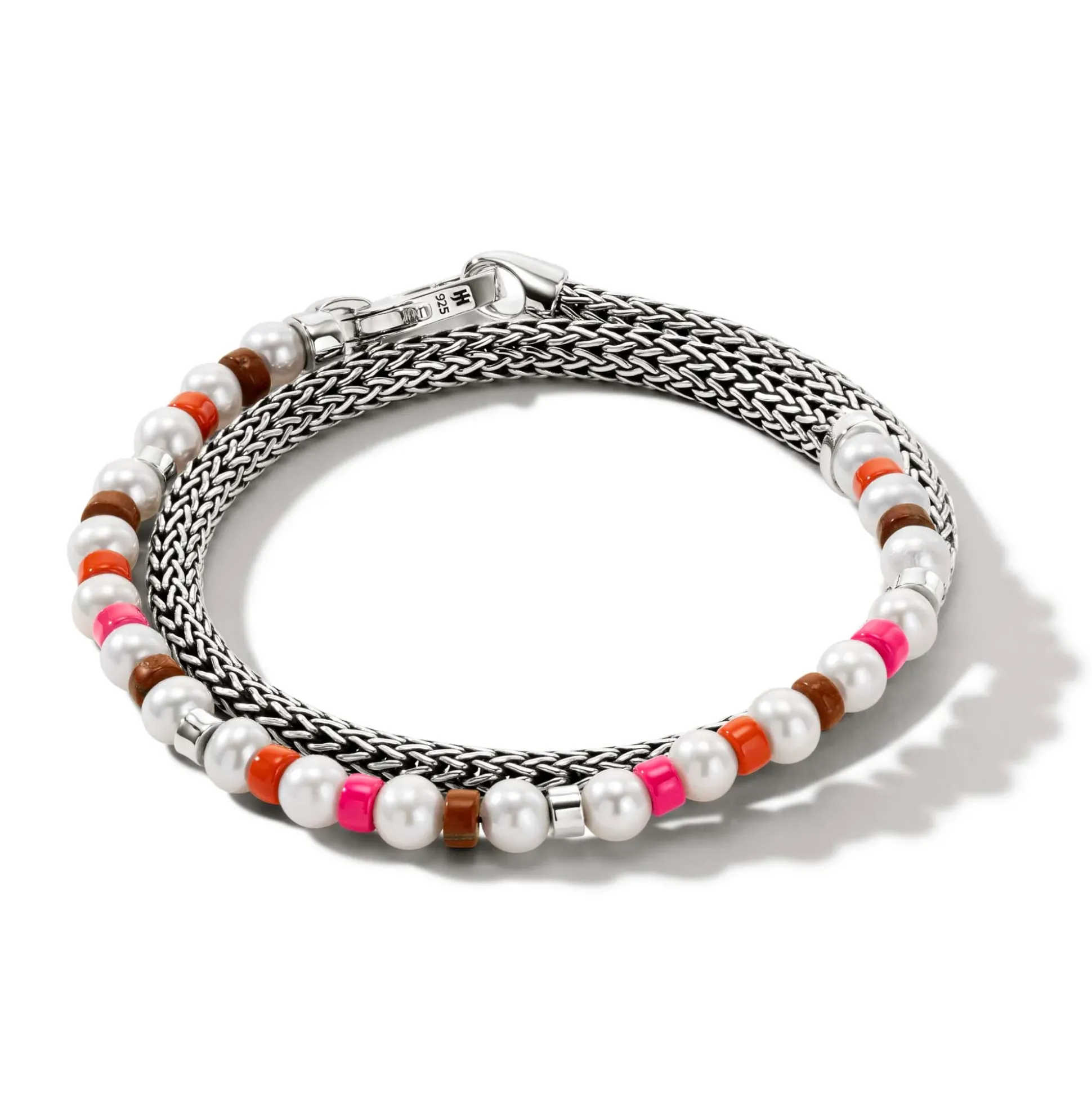 Men John Hardy Beads^Colorblock Wrap, Silver, Gemstones, Pearl