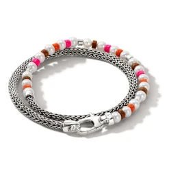Men John Hardy Beads^Colorblock Wrap, Silver, Gemstones, Pearl