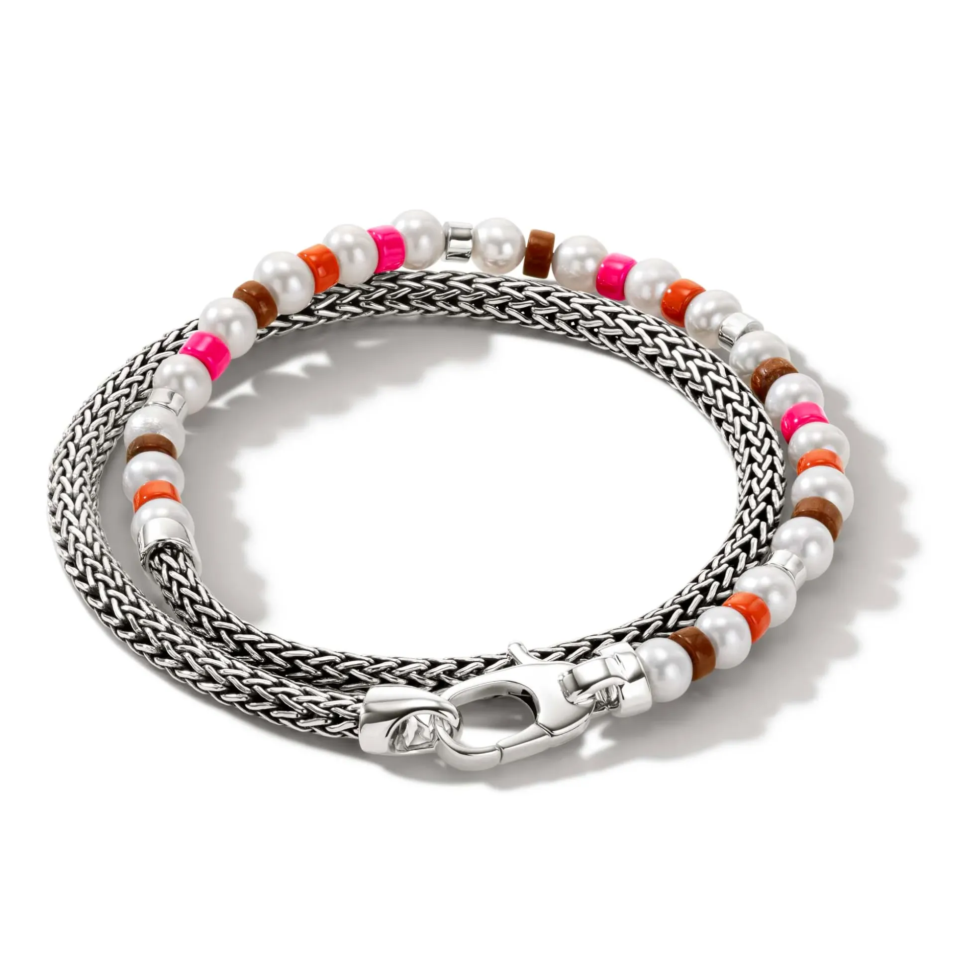 Men John Hardy Beads^Colorblock Wrap, Silver, Gemstones, Pearl