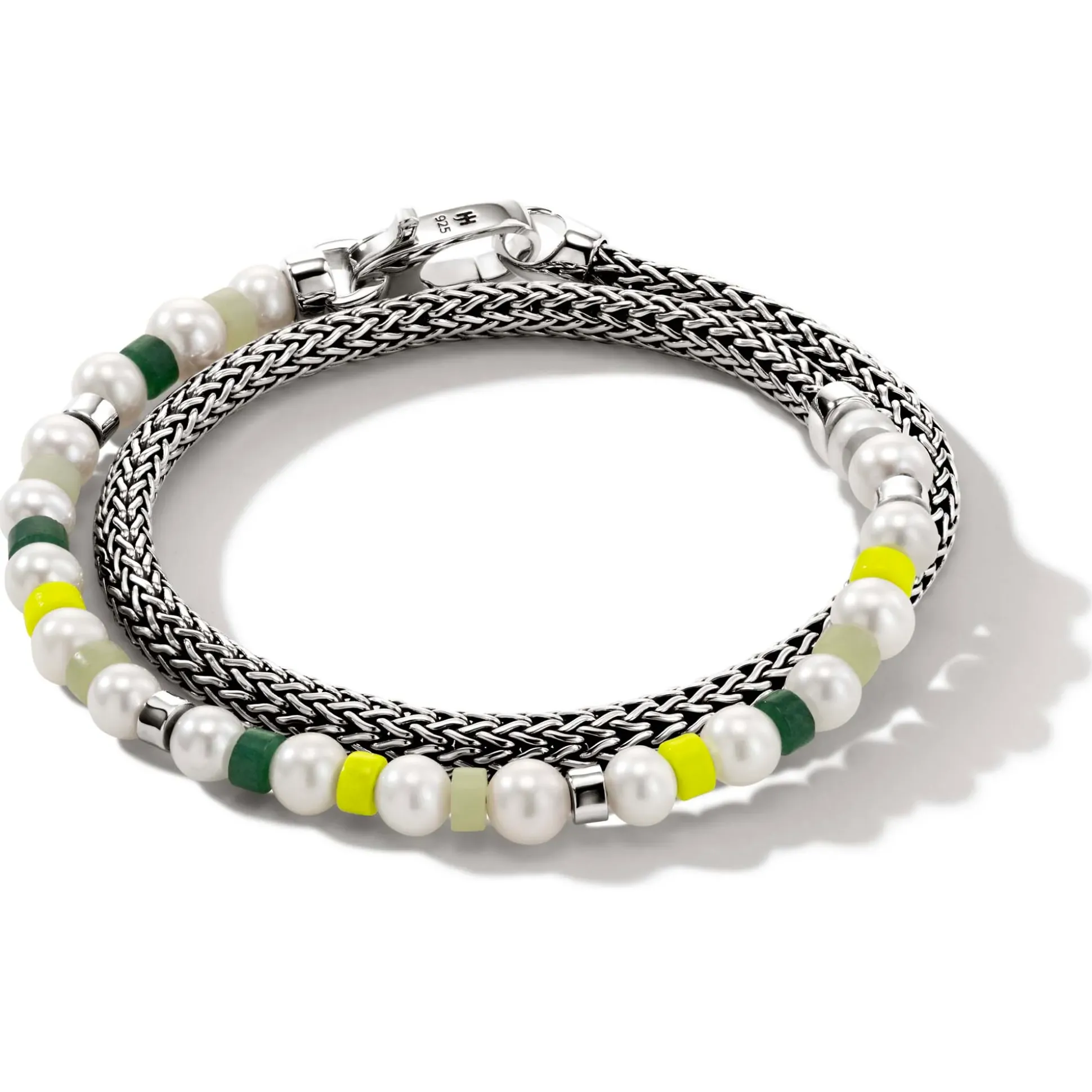 Men John Hardy Beads^Colorblock Wrap, Silver, Gemstones, Pearl