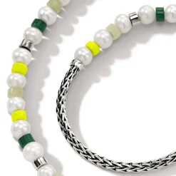 Men John Hardy Beads^Colorblock Wrap, Silver, Gemstones, Pearl