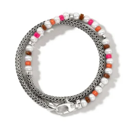 Men John Hardy Beads^Colorblock Wrap, Silver, Gemstones, Pearl