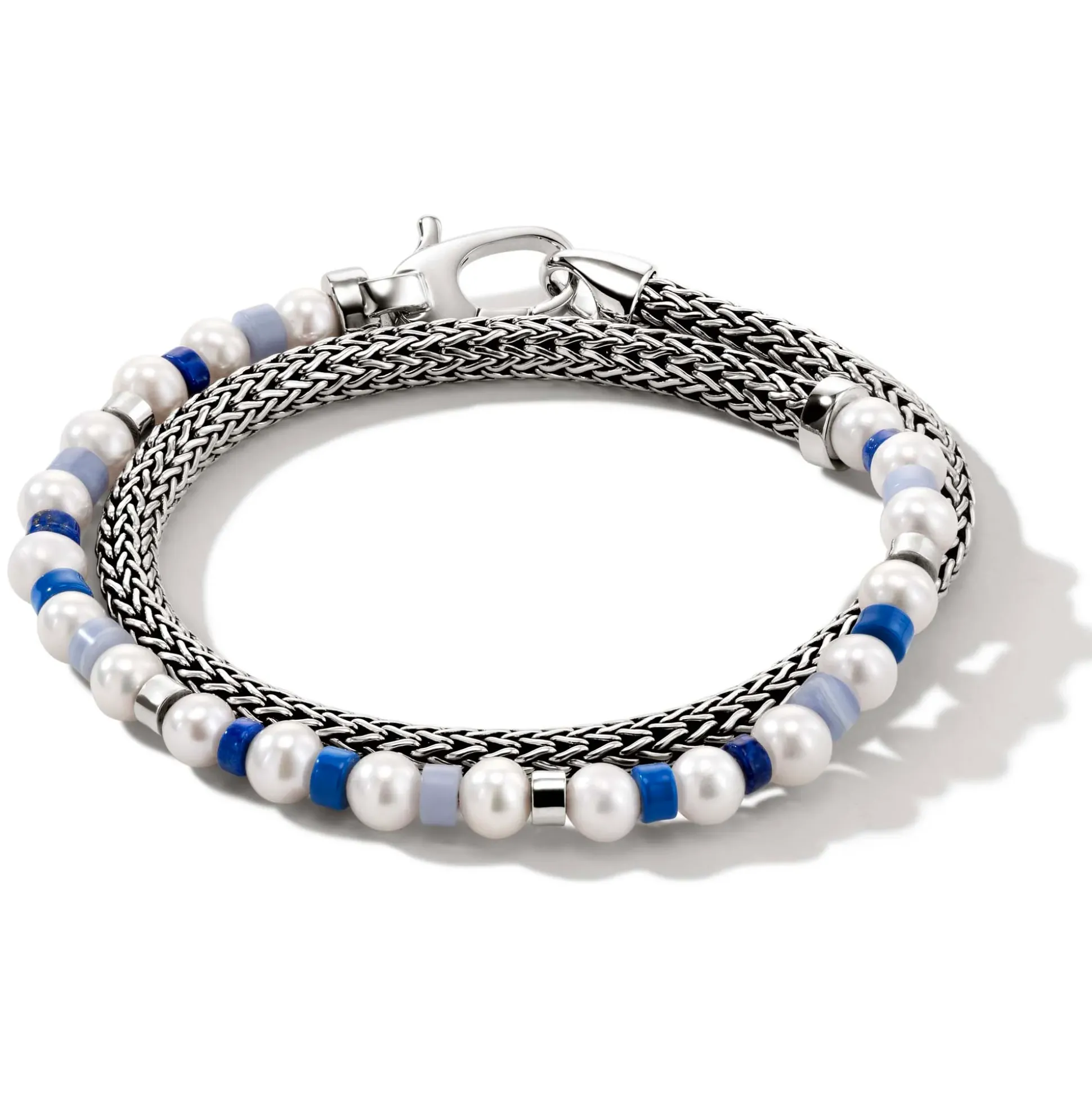 Men John Hardy Beads^Colorblock Wrap, Silver, Gemstones, Pearl