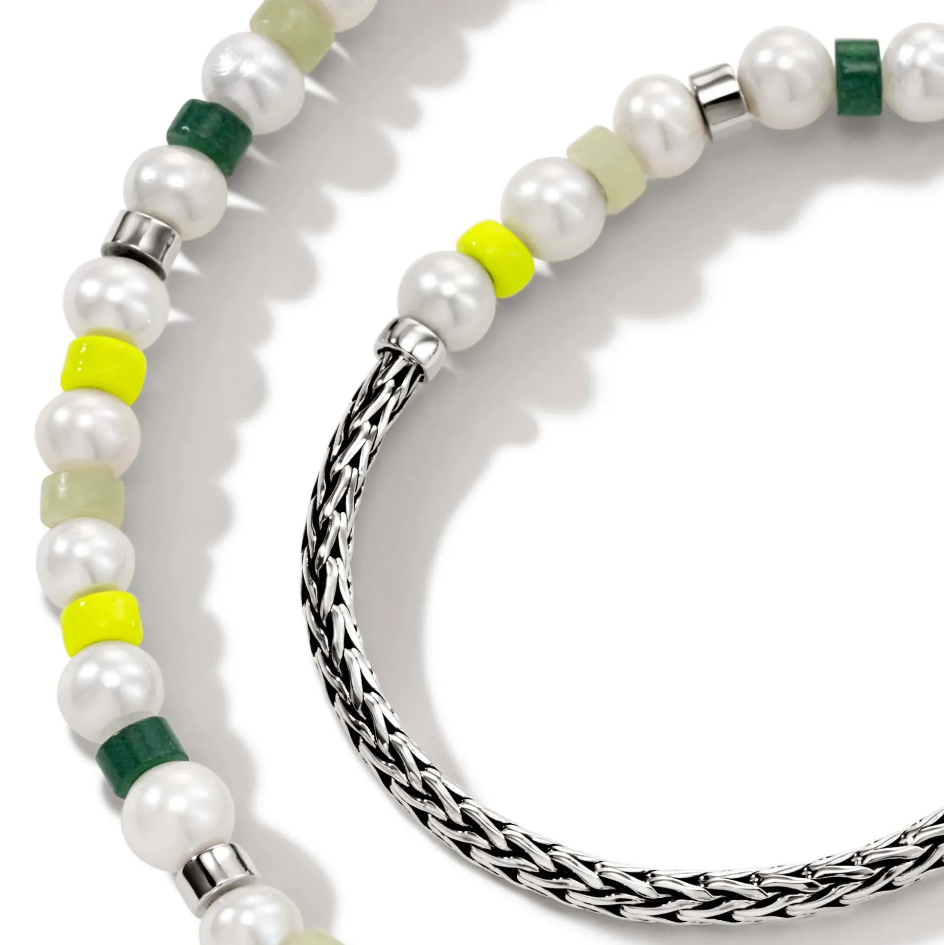 Men John Hardy Beads^Colorblock Wrap, Silver, Gemstones, Pearl
