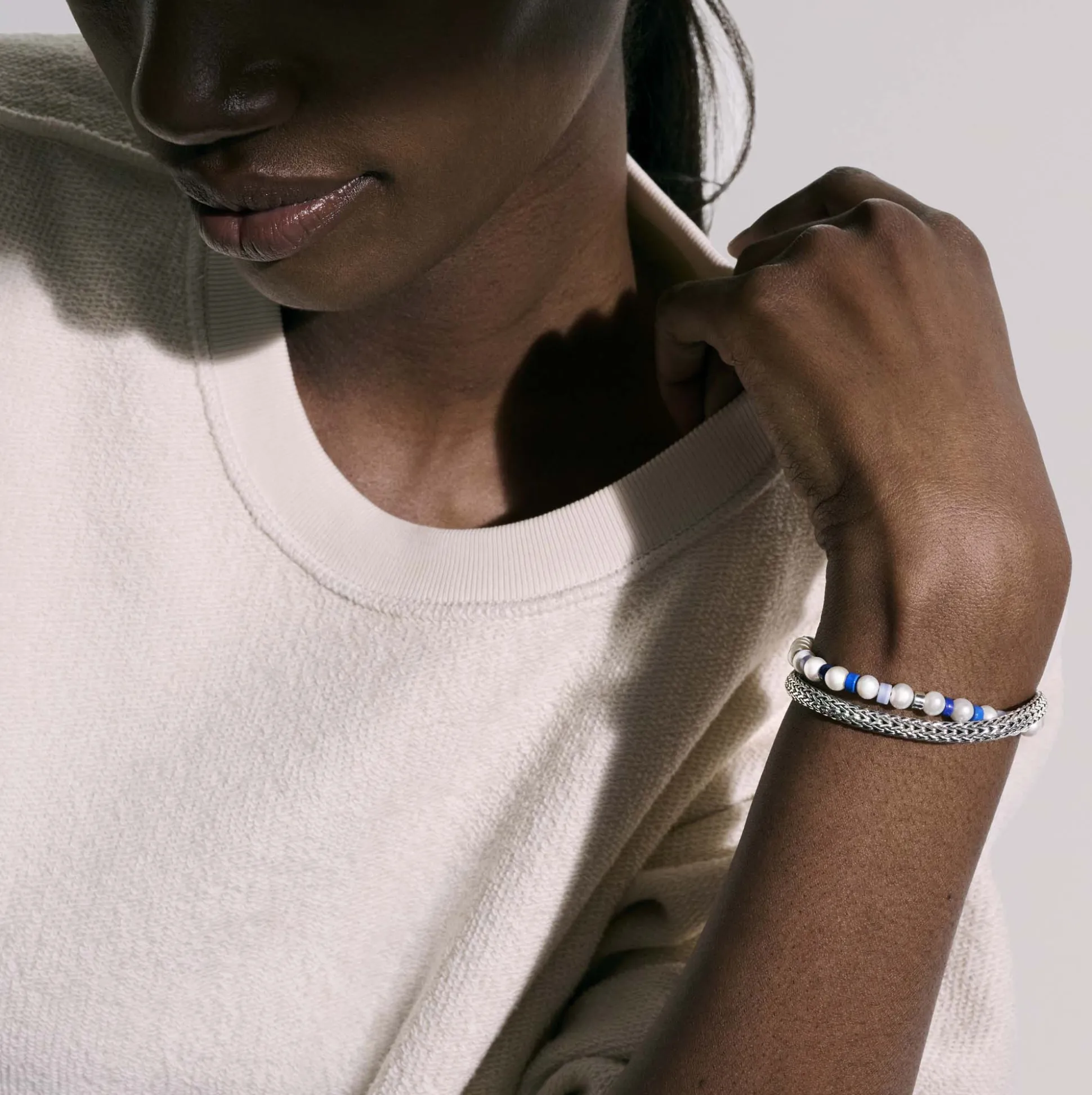 Men John Hardy Beads^Colorblock Wrap, Silver, Gemstones, Pearl