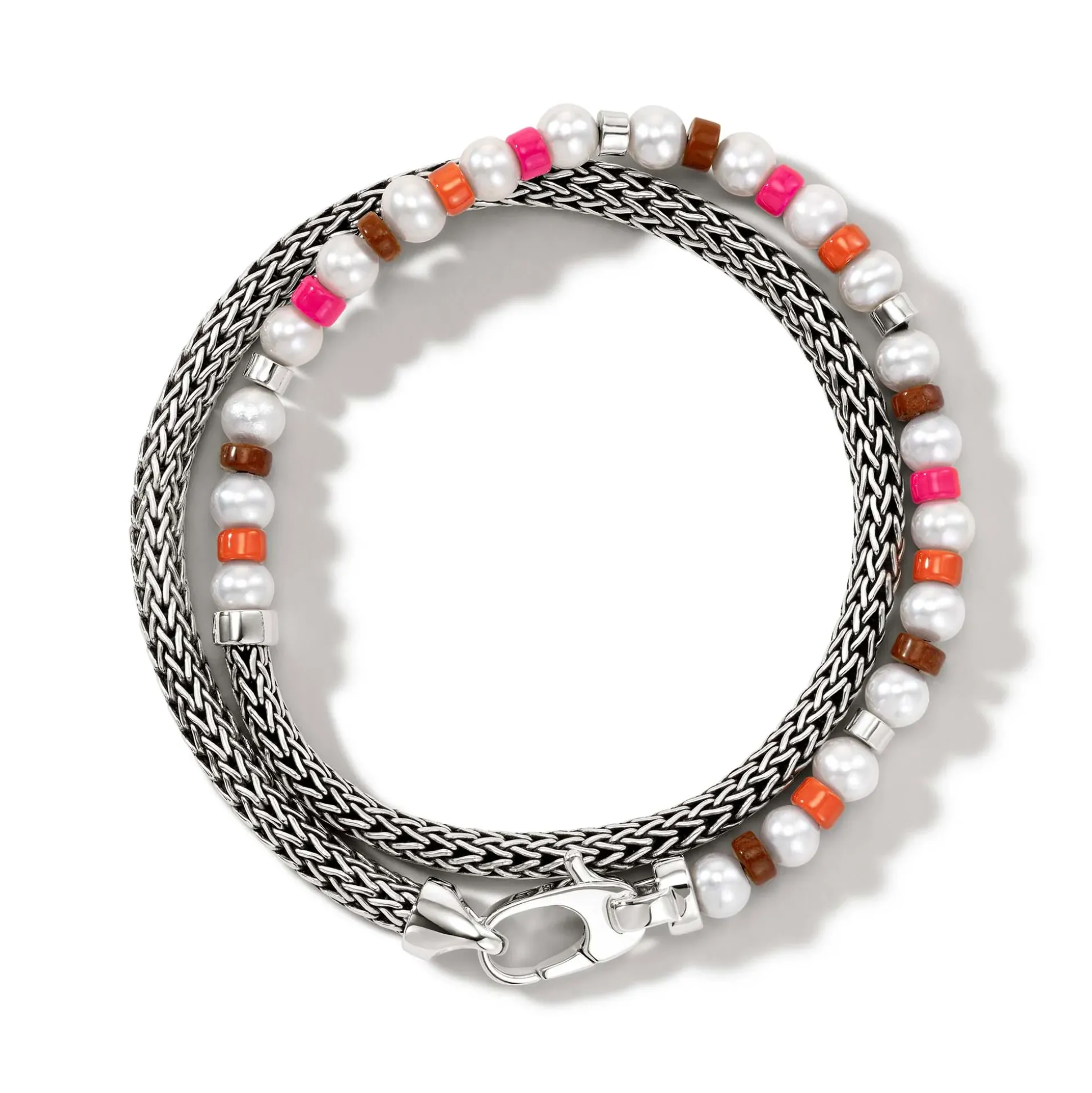 Men John Hardy Beads^Colorblock Wrap, Silver, Gemstones, Pearl
