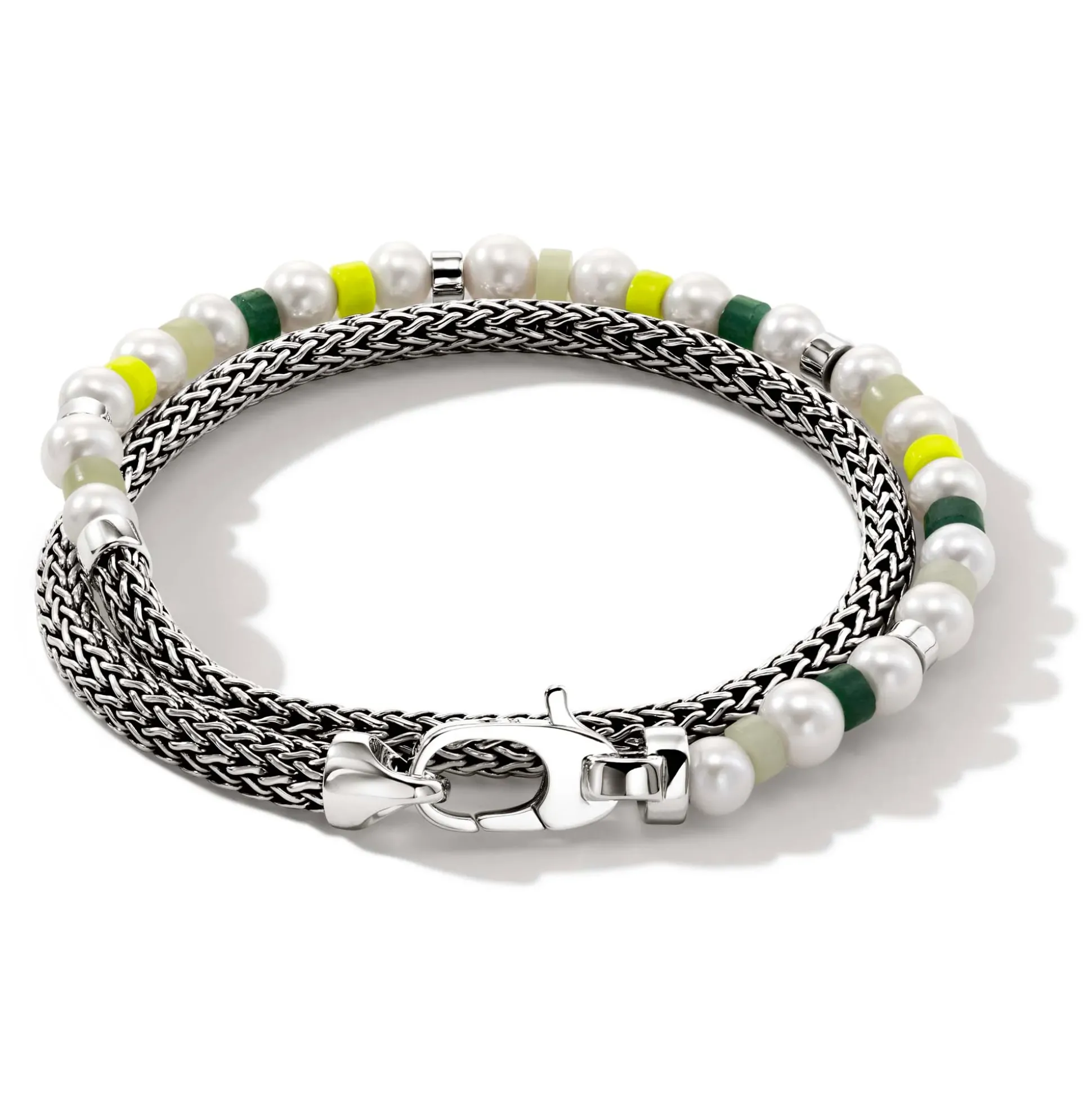 Men John Hardy Beads^Colorblock Wrap, Silver, Gemstones, Pearl