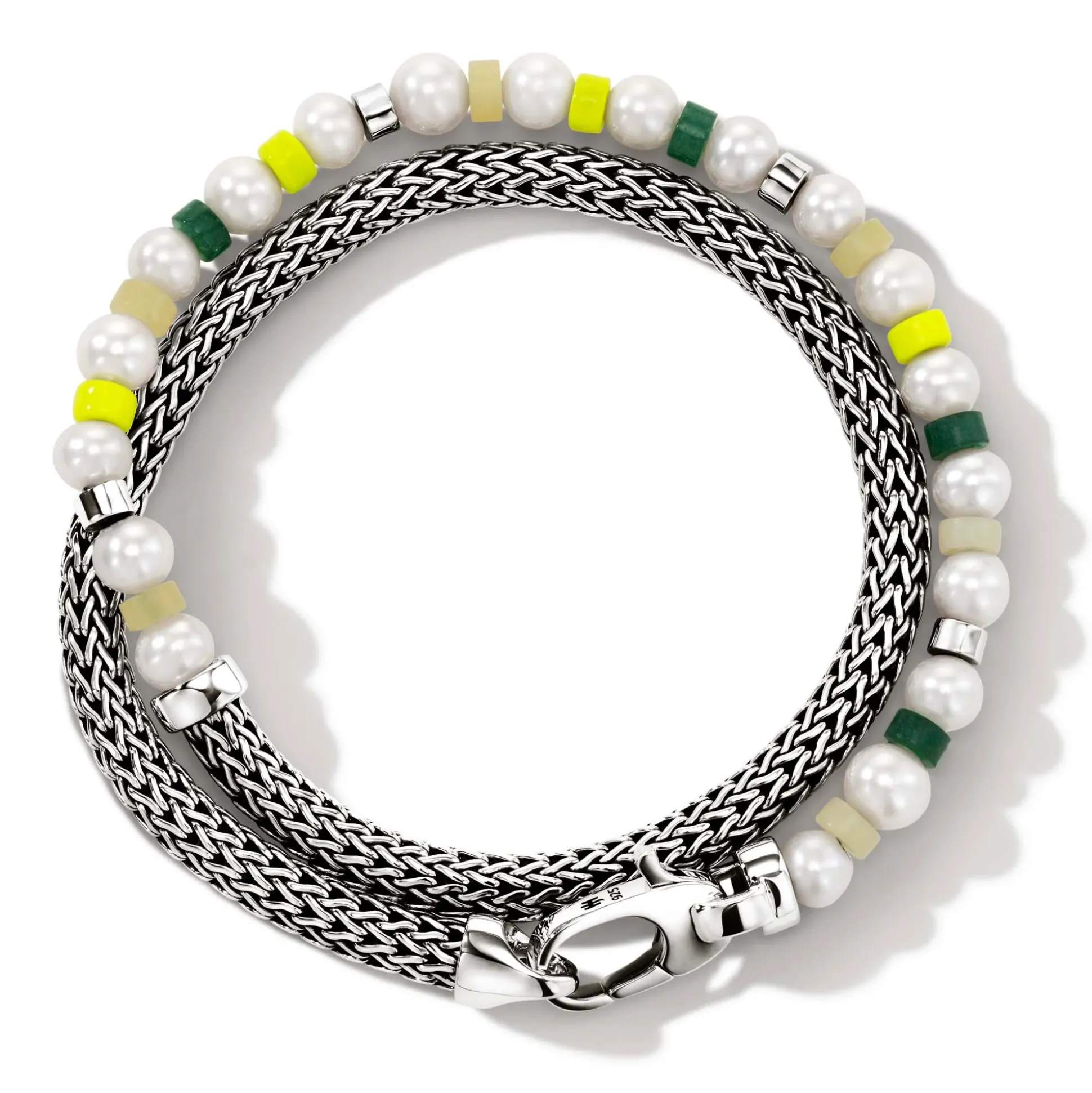 Men John Hardy Beads^Colorblock Wrap, Silver, Gemstones, Pearl