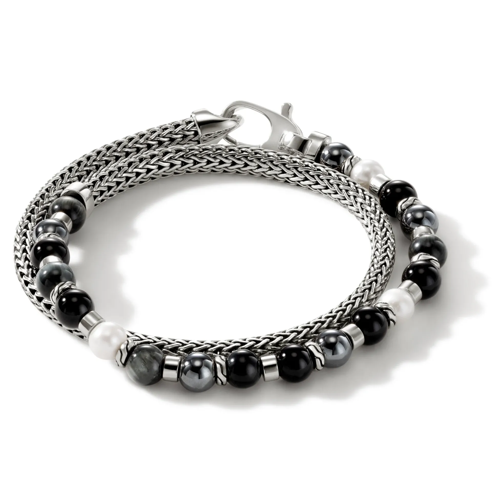 Men John Hardy Beads^Colorblock Wrap, Silver, Gemstones, Pearl