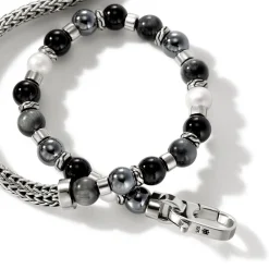 Men John Hardy Beads^Colorblock Wrap, Silver, Gemstones, Pearl