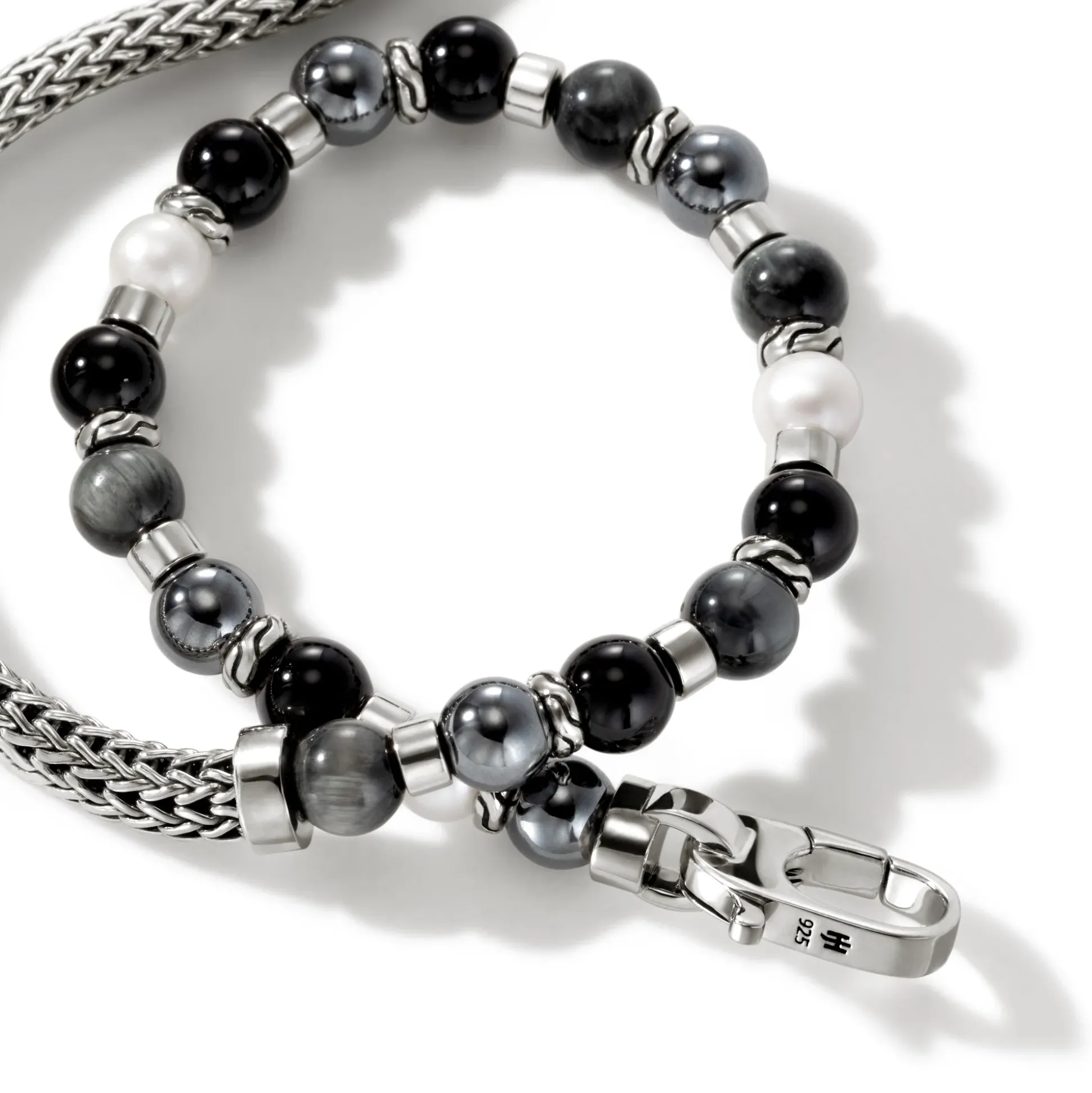 Men John Hardy Beads^Colorblock Wrap, Silver, Gemstones, Pearl