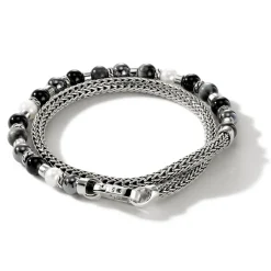 Men John Hardy Beads^Colorblock Wrap, Silver, Gemstones, Pearl