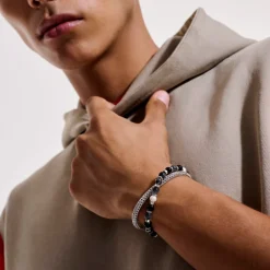 Men John Hardy Beads^Colorblock Wrap, Silver, Gemstones, Pearl