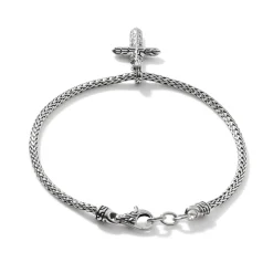 Men John Hardy Chains^Cross Charm Bracelet, Sterling Silver