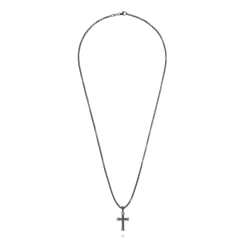 Men John Hardy Tags & Pendants^Cross Pendant Necklace, Dark Silver, Diamonds