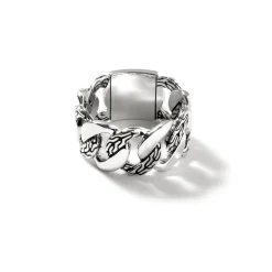 Men John Hardy Bands^Curb Chain Band Ring, Sterling Silver, Wide