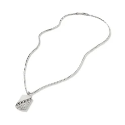 Men John Hardy Tags & Pendants^Curb Chain Tag Necklace, Sterling Silver