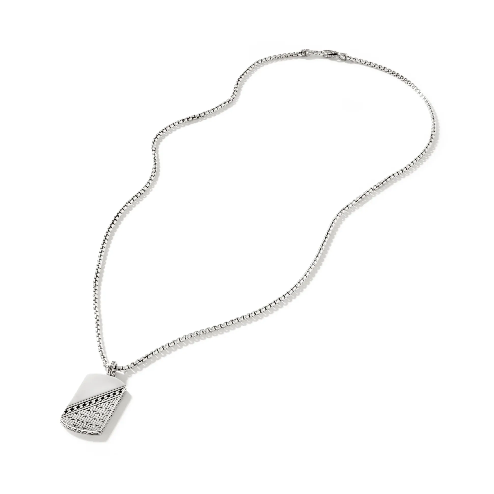 Men John Hardy Tags & Pendants^Curb Chain Tag Necklace, Sterling Silver