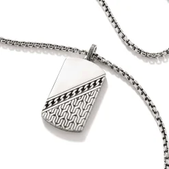 Men John Hardy Tags & Pendants^Curb Chain Tag Necklace, Sterling Silver