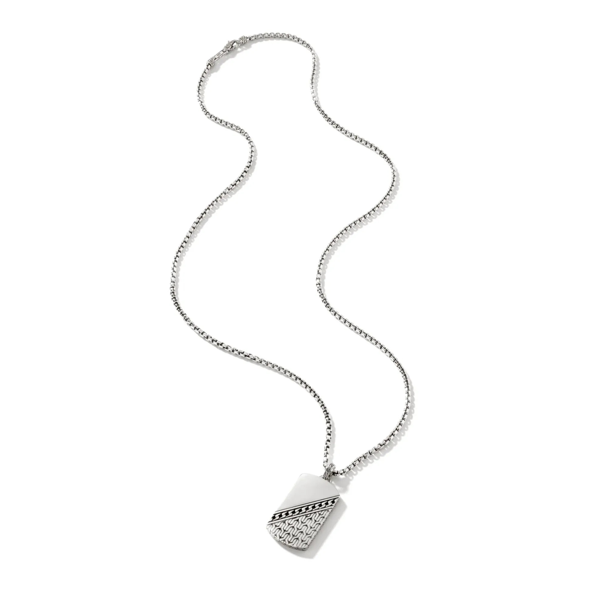 Men John Hardy Tags & Pendants^Curb Chain Tag Necklace, Sterling Silver