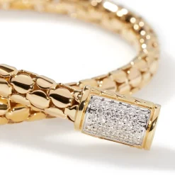 Men John Hardy Chains^Dot Chain Bracelet, Gold, Diamonds