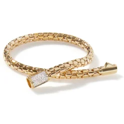 Men John Hardy Chains^Dot Chain Bracelet, Gold, Diamonds