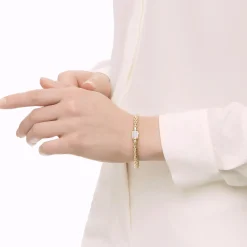 Men John Hardy Chains^Dot Chain Bracelet, Gold, Diamonds