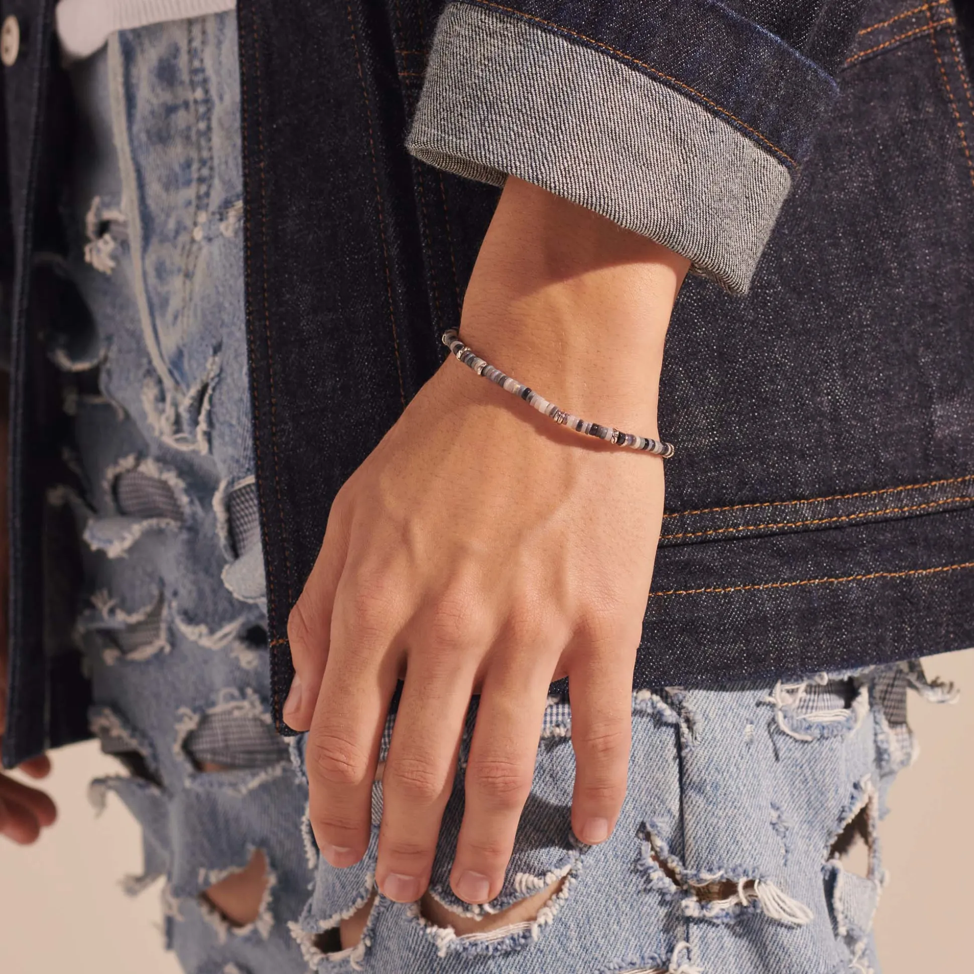 Men John Hardy Beads^Heishi Bracelet, Gemstones, Sterling Silver