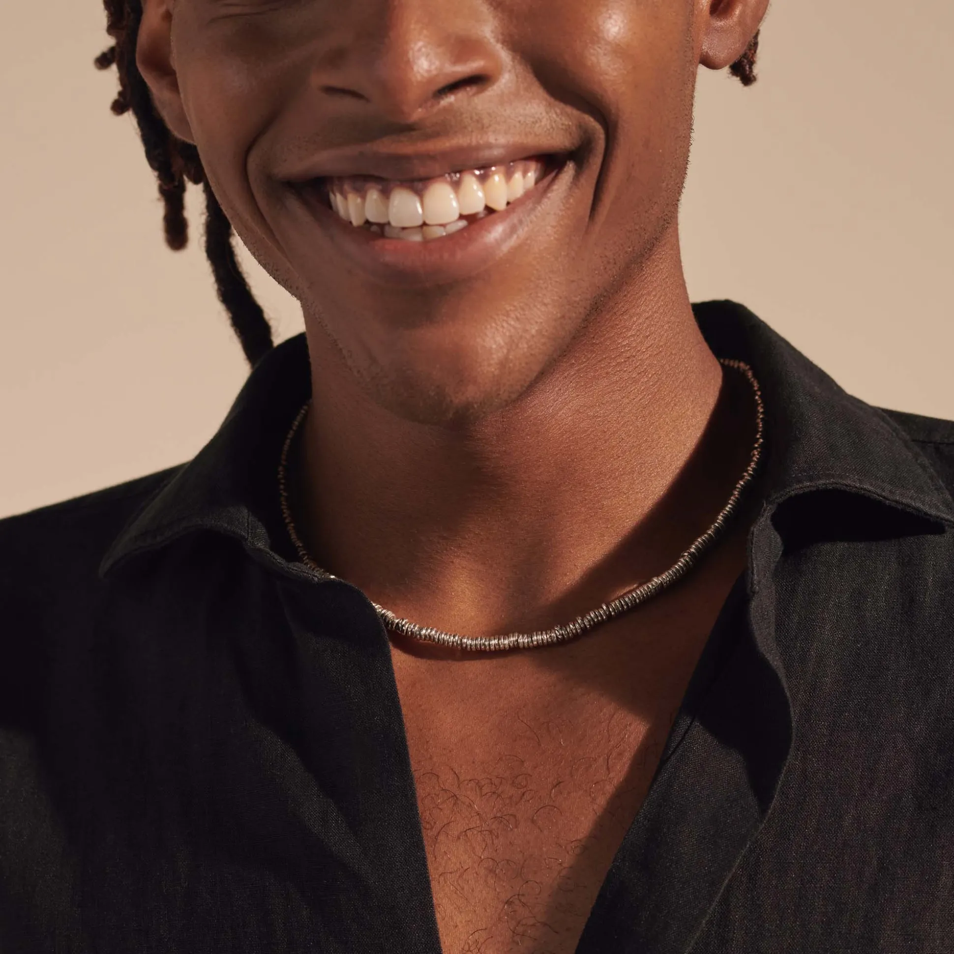 Men John Hardy Beads^Heishi Necklace, Sterling Silver