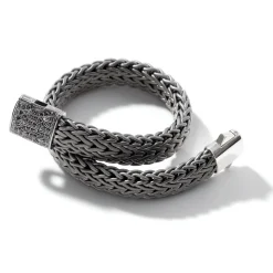 Men John Hardy Chains^Icon Bracelet, Dark Silver, Pave, 11Mm