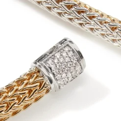 Men John Hardy Chains^Icon Bracelet, Gold, Silver, Diamonds, 6.5Mm