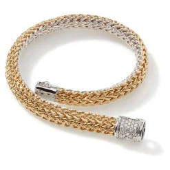 Men John Hardy Chains^Icon Bracelet, Gold, Silver, Diamonds, 6.5Mm