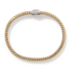 Men John Hardy Chains^Icon Bracelet, Gold, Silver, Diamonds, 7.5Mm